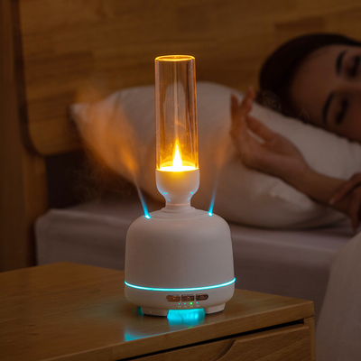 2つは左舷精油の拡散器可変性LEDライト アロマセラピーのにおいの拡散器機械蝋燭の小型加湿器に吹きかける