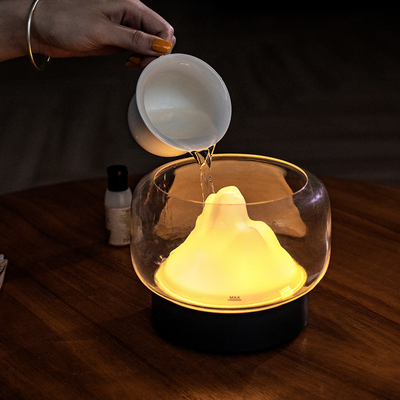 2021家の超音波400ML LEDの多彩で涼しい霧は精油の部屋のための透明な香りの拡散器をかぎつけた